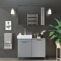 Roomart 2-teiliges Badmöbel-Set LYCIA, 49 cm, Waschtisch mit Spiegelschrank, in 4 Farben