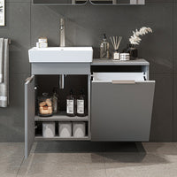 Roomart 3-teiliges Badmöbel-Set LYCIA, 49 cm, Waschtisch, Spiegelschrank und Hochschrank, in 4 Farben