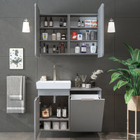 Roomart 2-teiliges Badmöbel-Set LYCIA, 49 cm, Waschtisch mit Spiegelschrank, in 4 Farben