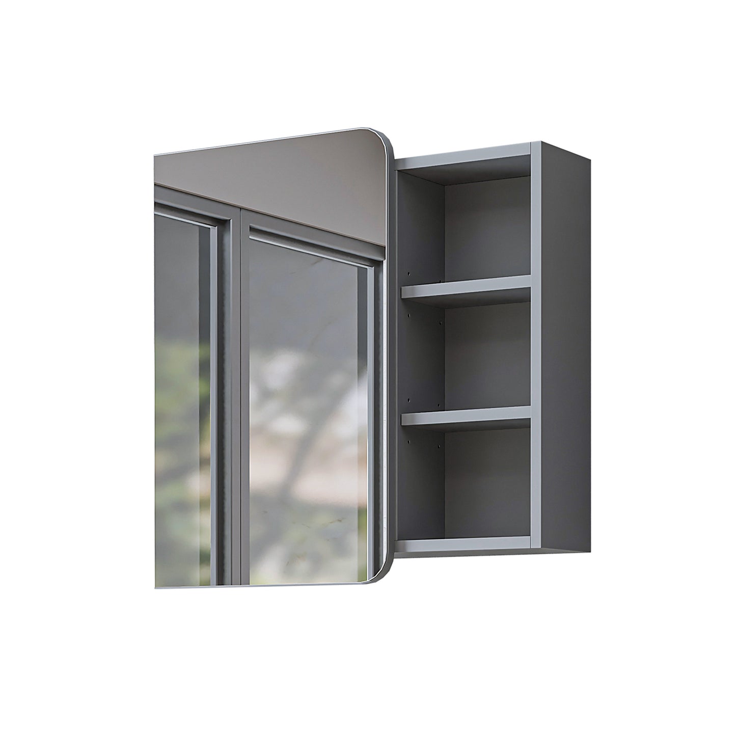 Roomart Badmöbel Set LYCIA 82 cm – 4-teiliges Badezimmermöbel-Set mit Keramik-Waschbecken, Spiegelschrank & Seitenschrank – Badmöbel in 4 Farben