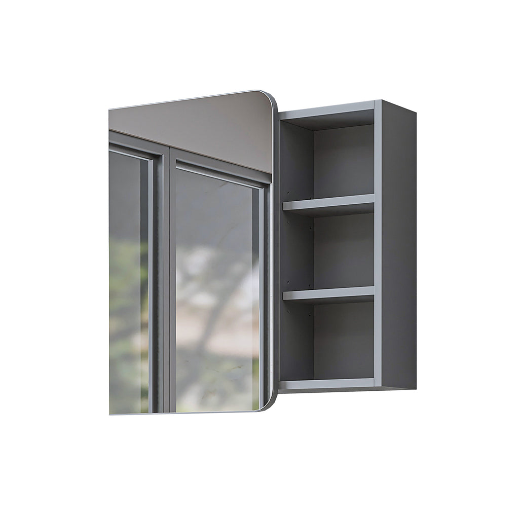 Roomart Badmöbel Set LYCIA 82 cm – 4-teiliges Badezimmermöbel-Set mit Keramik-Waschbecken, Spiegelschrank & Seitenschrank – Badmöbel in 4 Farben