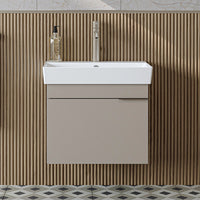 Roomart Badmöbel LYCIA 60 cm – Waschbeckenunterschrank mit Keramik-Waschbecken – Waschtischunterschrank für Badezimmer – Modernes Badmöbel mit Stauraum – 4 Farben