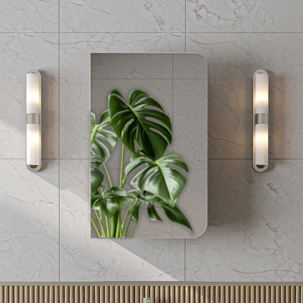 Roomart Bad Spiegelschrank LYCIA 45 cm – Badezimmerspiegel mit Stauraum, für Bad & Gäste-WC, in 4 Farben