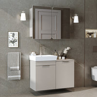 Roomart 2-teiliges Badmöbel-Set LYCIA, 49 cm, Waschtisch mit Spiegelschrank, in 4 Farben