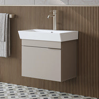 Roomart Badmöbel LYCIA 60 cm – Waschbeckenunterschrank mit Keramik-Waschbecken – Waschtischunterschrank für Badezimmer – Modernes Badmöbel mit Stauraum – 4 Farben