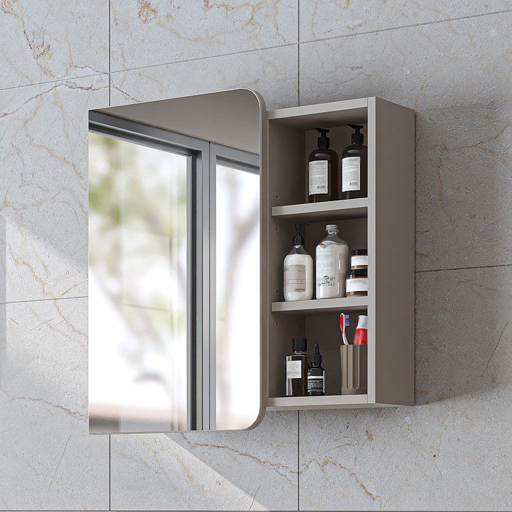 Roomart Badmöbel Set LYCIA 72 cm – 4-teiliges Badezimmermöbel-Set mit Keramik-Waschbecken, Spiegelschrank & Seitenschrank – Badmöbel in 4 Farben