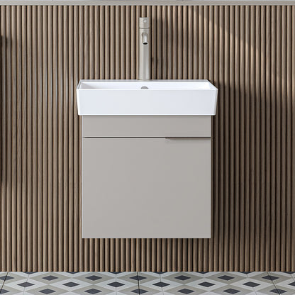 Roomart Badmöbel LYCIA 50 cm – Waschbeckenunterschrank mit Keramik-Waschbecken – Waschtischunterschrank für Badezimmer – Modernes Badmöbel mit Stauraum – 4 Farben