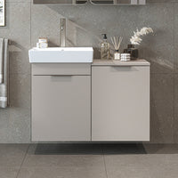 Roomart 3-teiliges Badmöbel-Set LYCIA, 49 cm, Waschtisch, Spiegelschrank und Hochschrank, in 4 Farben