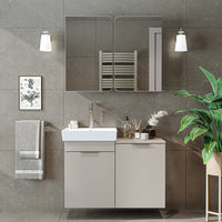 Roomart 2-teiliges Badmöbel-Set LYCIA, 49 cm, Waschtisch mit Spiegelschrank, in 4 Farben