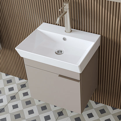 Roomart Badmöbel LYCIA 50 cm – Waschbeckenunterschrank mit Keramik-Waschbecken – Waschtischunterschrank für Badezimmer – Modernes Badmöbel mit Stauraum – 4 Farben