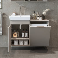 Roomart 3-teiliges Badmöbel-Set LYCIA, 49 cm, Waschtisch, Spiegelschrank und Hochschrank, in 4 Farben