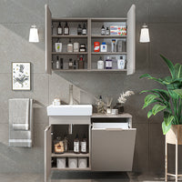 Roomart 2-teiliges Badmöbel-Set LYCIA, 49 cm, Waschtisch mit Spiegelschrank, in 4 Farben