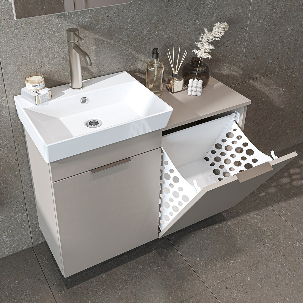 Roomart 2-teiliges Badmöbel-Set LYCIA, 49 cm, Waschtisch mit Spiegelschrank, in 4 Farben