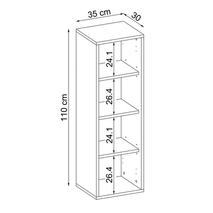 Roomart Hochschrank „Gusto“ – moderner 110 cm Bad-Hängeschrank mit Softclose – Weiß, Eiche