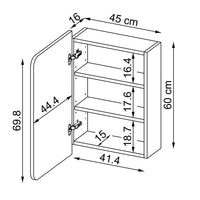 Roomart Bad Spiegelschrank LYCIA 45 cm – Badezimmerspiegel mit Stauraum, für Bad & Gäste-WC, in 4 Farben