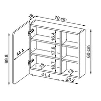 Roomart Badmöbel Set LYCIA 82 cm – 4-teiliges Badezimmermöbel-Set mit Keramik-Waschbecken, Spiegelschrank & Seitenschrank – Badmöbel in 4 Farben