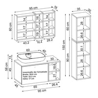 Roomart Ensemble de meubles de salle de bains LOTUS 95 cm 4 pièces avec lavabo en céramique - armoire de salle de bains, lavabo, meubles de salle de bains, armoire de salle de bains, avec, meuble bas, meubles de salle de bains, ensemble, lavabo, meubles, meubles de salle de bains, salle de bains, armoires de salle de bains, étroites, étroites