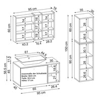 Roomart Ensemble de meubles de salle de bains LOTUS 95 cm 4 pièces avec lavabo en céramique - armoire de salle de bains, lavabo, meubles de salle de bains, armoire de salle de bains, avec, meuble bas, meubles de salle de bains, ensemble, lavabo, meubles, meubles de salle de bains, salle de bains, armoires de salle de bains, étroites, étroites