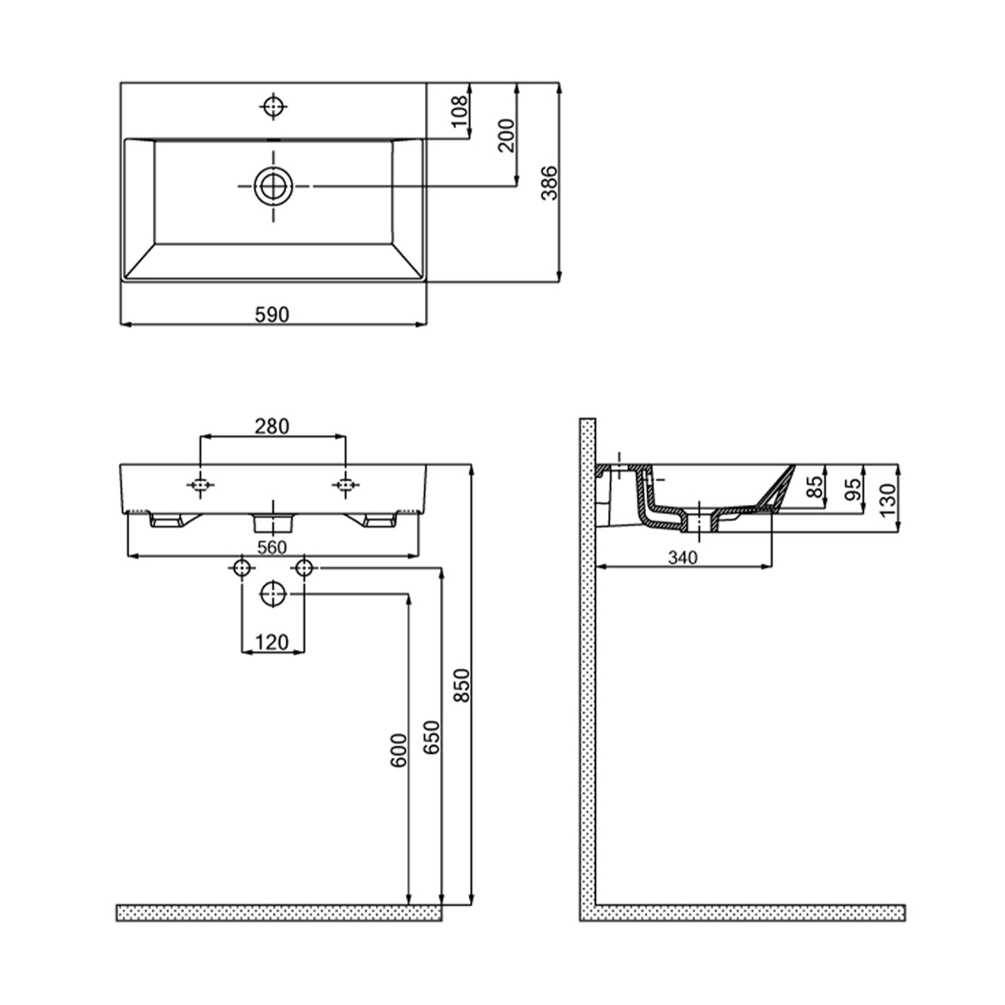 Roomart Badmöbel Set LYCIA 82 cm – 4-teiliges Badezimmermöbel-Set mit Keramik-Waschbecken, Spiegelschrank & Seitenschrank – Badmöbel in 4 Farben