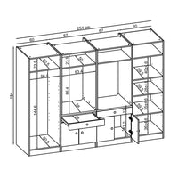 Roomart mueble de pared para lavadero - 254 cm de ancho - con estante extraíble - en - blanco - roble - roble negro - mueble de baño, lavabo, mueble de baño, mueble de baño, baño, con, mueble de baño, mueble de baño, conjunto, lavabo, mueble, ba