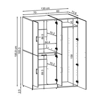 Roomart Waschmaschinenschrank- DORA-I- 130 cm breit – Waschmaschinen- & Trockner-Überbau mit Türen und Ausziehplatte, Bad & Waschküche, 5 Farben