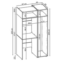 Roomart DUO-I Waschmaschinenschrank 112 cm – für Waschmaschine & Trockner + Hochschrank | in 2 Farben