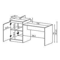 Roomart Küchentish mit Kücheninsel -Esstisch, Küchenschrank "MILANO" BHT: 160 X 85 X 60 cm