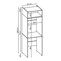 Roomart Waschmaschinenschrank DUO, für Trockner & Waschmaschine, Überbauschrank  • Weiß • Eiche