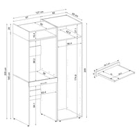 Roomart Waschmaschinenschrank, Trockner auf Waschmaschine • 127 cm breit • In 3 Farben
