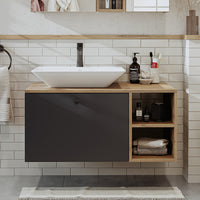 Roomart Ensemble de meubles de salle de bains LOTUS 95 cm 4 pièces avec lavabo en céramique - armoire de salle de bains, lavabo, meubles de salle de bains, armoire de salle de bains, avec, meuble bas, meubles de salle de bains, ensemble, lavabo, meubles, meubles de salle de bains, salle de bains, armoires de salle de bains, étroites, étroites