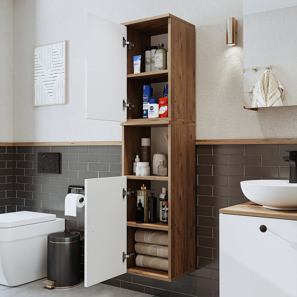 Roomart Ensemble de meubles de salle de bains LOTUS 95 cm 4 pièces avec lavabo en céramique - armoire de salle de bains, lavabo, meubles de salle de bains, armoire de salle de bains, avec, meuble bas, meubles de salle de bains, ensemble, lavabo, meubles, meubles de salle de bains, salle de bains, armoires de salle de bains, étroites, étroites