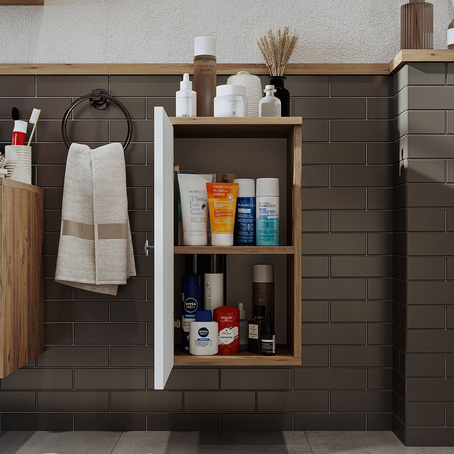 Roomart Badezimmermöbel Set LOTUS 75 cm 4 Teilig mit Keramik Waschbecken - badezimmerschrank, waschbecken, badezimmermöbel, badschrank, badezimmer, mit, unterschrank, badmöbel, set, waschtisch, möbel, badezimmermãbel, bad, badezimmerschränke, schmal, schm