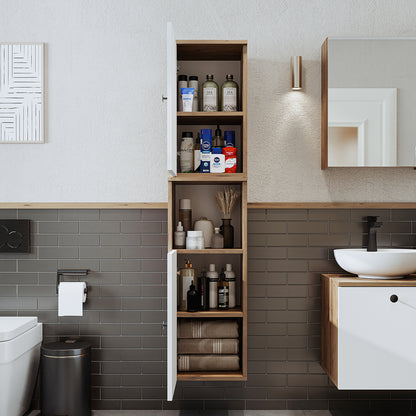 Roomart Badezimmermöbel Set LOTUS 75 cm 4 Teilig mit Keramik Waschbecken - badezimmerschrank, waschbecken, badezimmermöbel, badschrank, badezimmer, mit, unterschrank, badmöbel, set, waschtisch, möbel, badezimmermãbel, bad, badezimmerschränke, schmal, schm