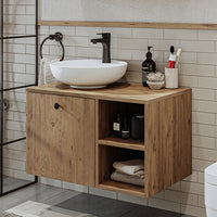 Roomart Badezimmermöbel Set LOTUS 75 cm 4 Teilig mit Keramik Waschbecken - badezimmerschrank, waschbecken, badezimmermöbel, badschrank, badezimmer, mit, unterschrank, badmöbel, set, waschtisch, möbel, badezimmermãbel, bad, badezimmerschränke, schmal, schm