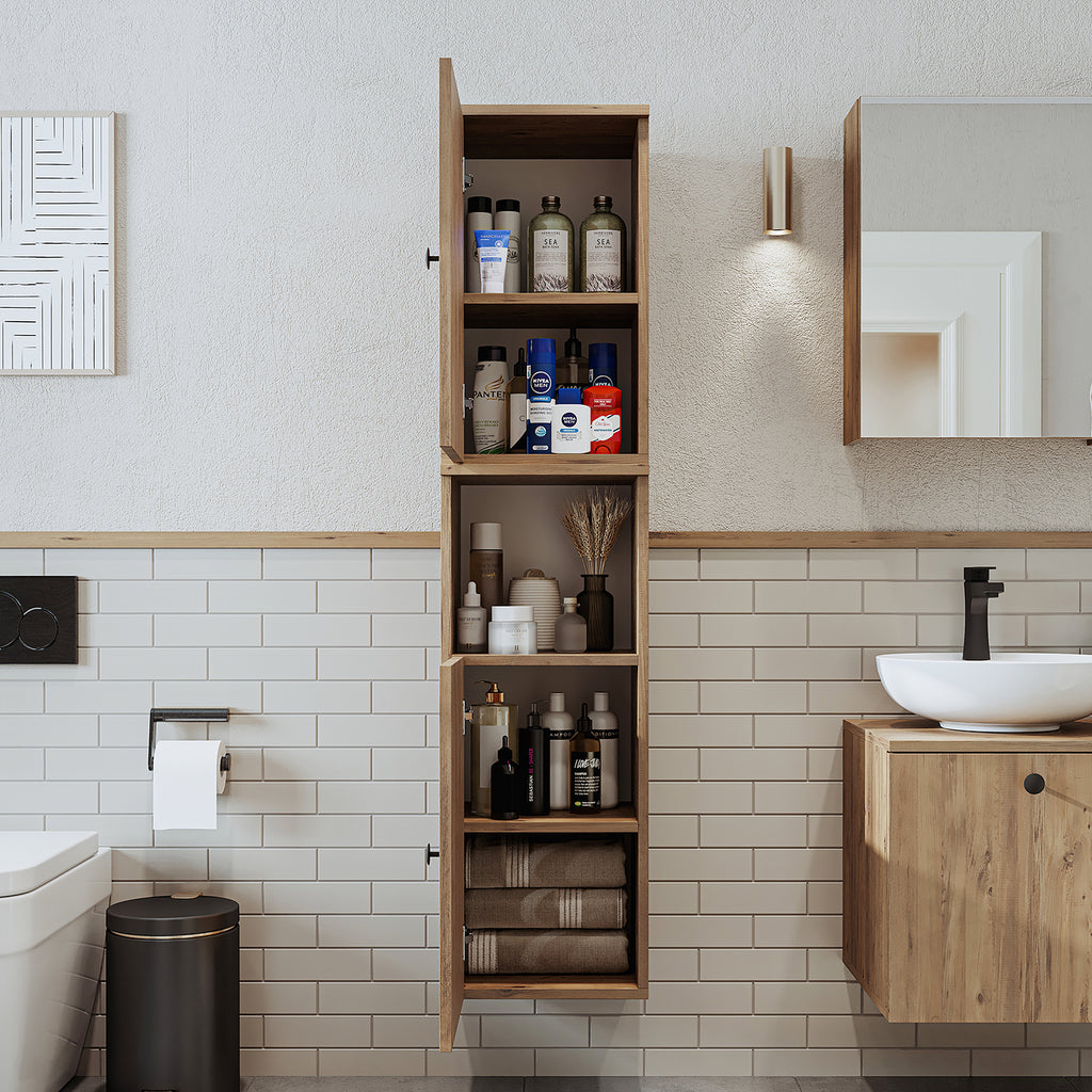 Roomart Badezimmermöbel Set LOTUS 75 cm 4 Teilig mit Keramik Waschbecken - badezimmerschrank, waschbecken, badezimmermöbel, badschrank, badezimmer, mit, unterschrank, badmöbel, set, waschtisch, möbel, badezimmermãbel, bad, badezimmerschränke, schmal, schm