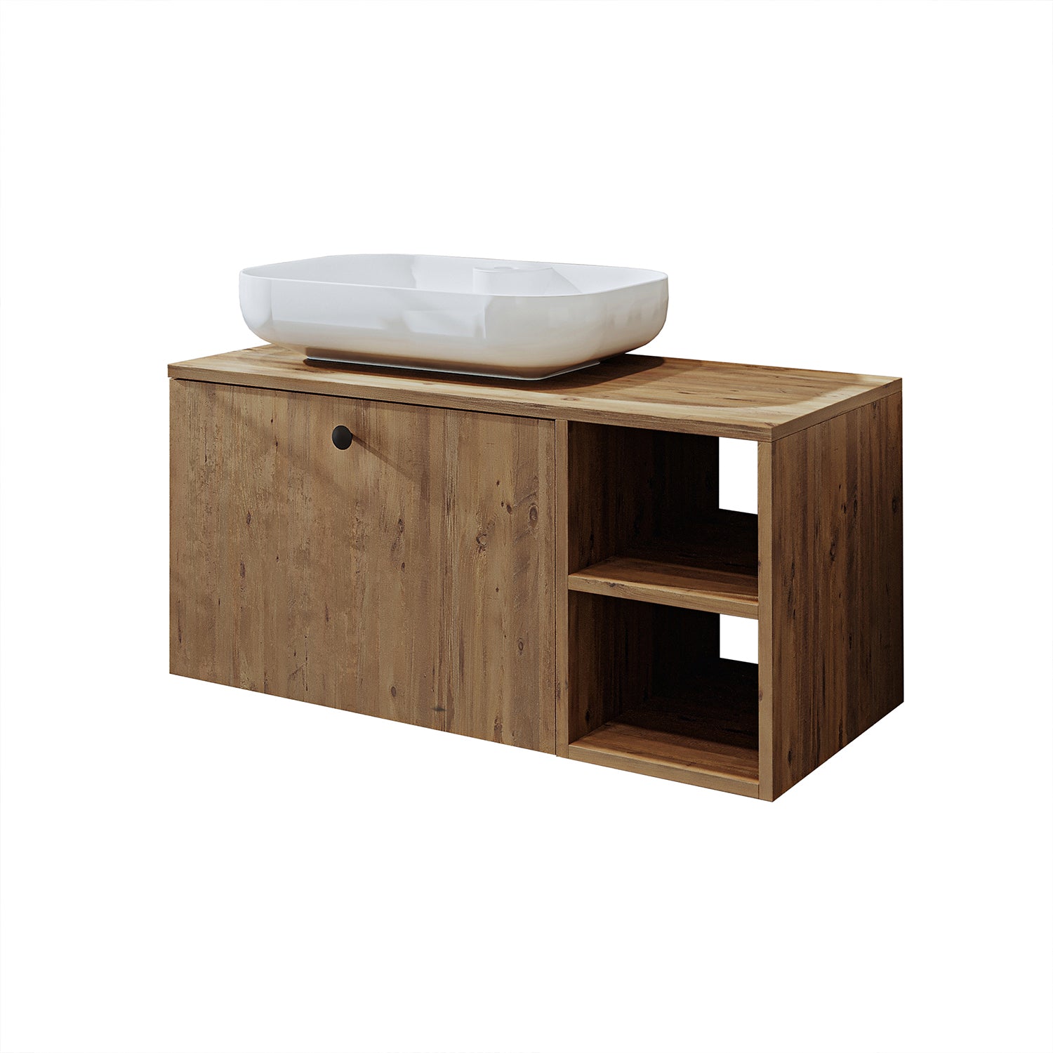 Roomart Badezimmermöbel Set LOTUS 95 cm 4 Teilig mit Keramik Waschbecken - badezimmerschrank, waschbecken, badezimmermöbel, badschrank, badezimmer, mit, unterschrank, badmöbel, set, waschtisch, möbel, badezimmermãbel, bad, badezimmerschränke, schmal, schm