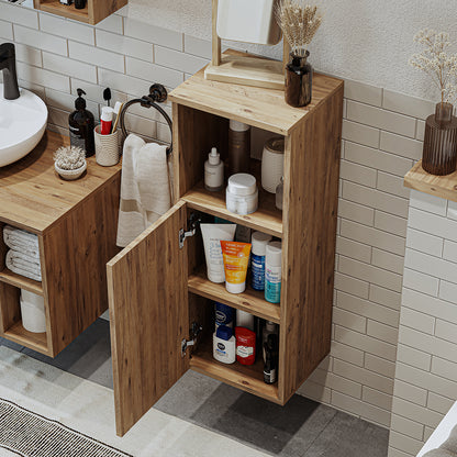 Roomart, Badezimmer Waschmaschinenschrank ATRIA, Waschmaschinenunterschrank, BHT: 70x 90 x 69 cm, in Weiß-Eiche, Eiche, Anthrazit Eiche, Weiß waschmaschinenschrank, waschmaschinenregal, waschturm, schrank, weiß, waschmaschinen, unterschrank, waschmaschine