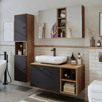 Roomart Ensemble de meubles de salle de bains LOTUS 95 cm 4 pièces avec lavabo en céramique - armoire de salle de bains, lavabo, meubles de salle de bains, armoire de salle de bains, avec, meuble bas, meubles de salle de bains, ensemble, lavabo, meubles, meubles de salle de bains, salle de bains, armoires de salle de bains, étroites, étroites