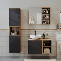 Roomart Badezimmermöbel Set LOTUS 75 cm 4 Teilig mit Keramik Waschbecken - badezimmerschrank, waschbecken, badezimmermöbel, badschrank, badezimmer, mit, unterschrank, badmöbel, set, waschtisch, möbel, badezimmermãbel, bad, badezimmerschränke, schmal, schm