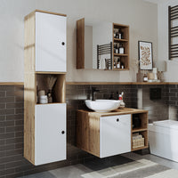 Roomart Badezimmermöbel Set LOTUS 75 cm 4 Teilig mit Keramik Waschbecken - badezimmerschrank, waschbecken, badezimmermöbel, badschrank, badezimmer, mit, unterschrank, badmöbel, set, waschtisch, möbel, badezimmermãbel, bad, badezimmerschränke, schmal, schm