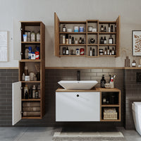 Roomart Ensemble de meubles de salle de bains LOTUS 95 cm 4 pièces avec lavabo en céramique - armoire de salle de bains, lavabo, meubles de salle de bains, armoire de salle de bains, avec, meuble bas, meubles de salle de bains, ensemble, lavabo, meubles, meubles de salle de bains, salle de bains, armoires de salle de bains, étroites, étroites