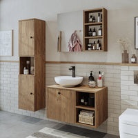 Roomart Badezimmermöbel Set LOTUS 75 cm 4 Teilig mit Keramik Waschbecken - badezimmerschrank, waschbecken, badezimmermöbel, badschrank, badezimmer, mit, unterschrank, badmöbel, set, waschtisch, möbel, badezimmermãbel, bad, badezimmerschränke, schmal, schm