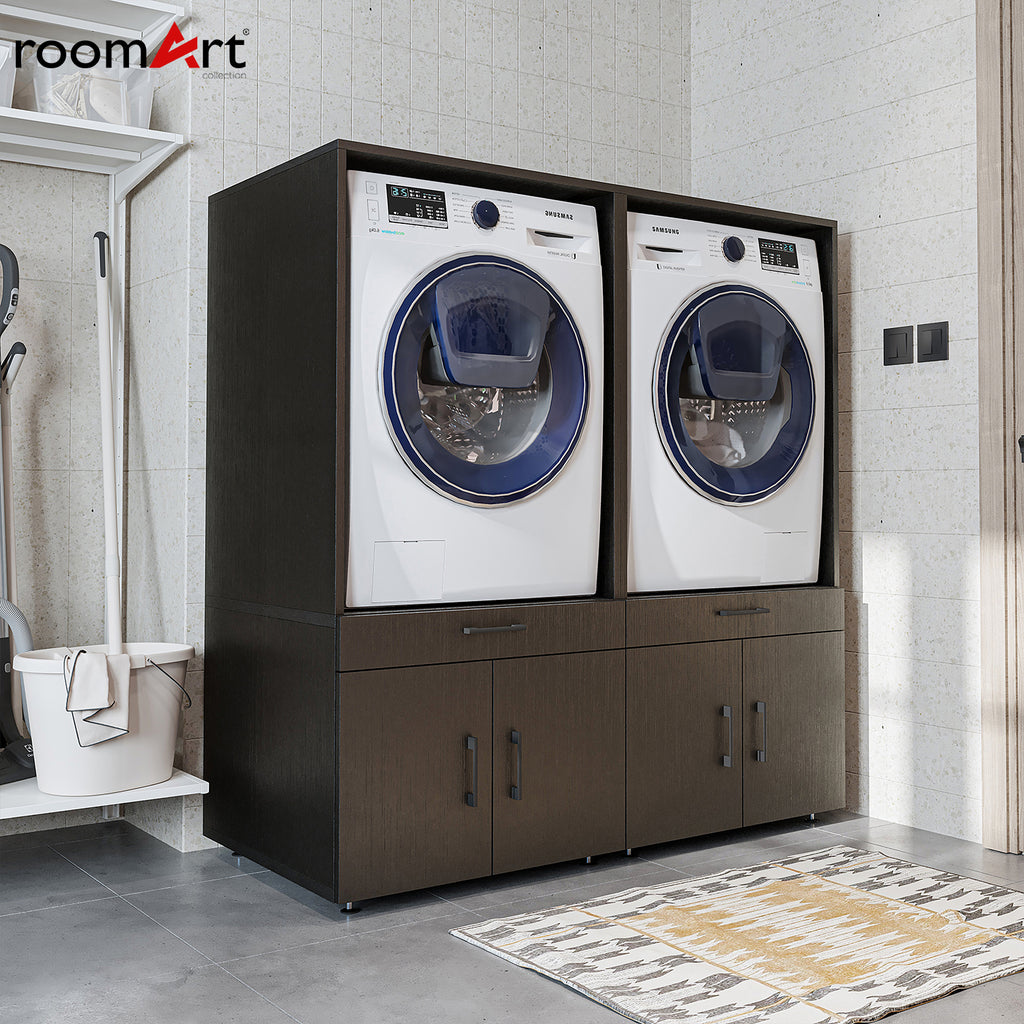 Roomart Waschmachinen Doppelschrrank Überbauschrank, 134 cm Breit, mit Ausziehbrett, in 3 Farben (Kopie)