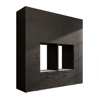 Roomart Schrankwand SERIE 2, 224 cm, für 2 Geräte mit 2 Hochschränken, in 3 Farben