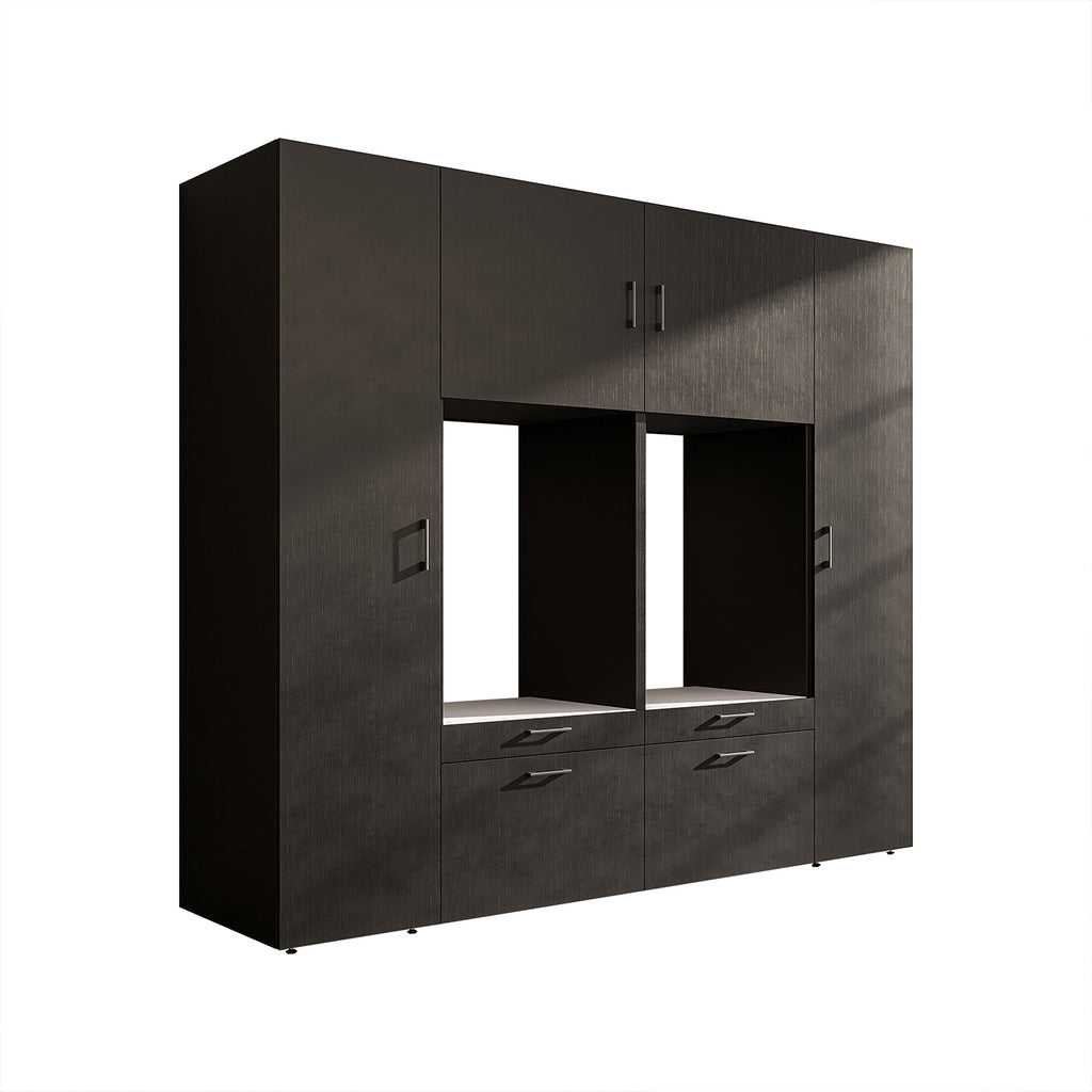 Roomart Waschmaschinenschrank 224 cm – 2 Geräte nebeneinander & Hochschrank | in 3 Farben