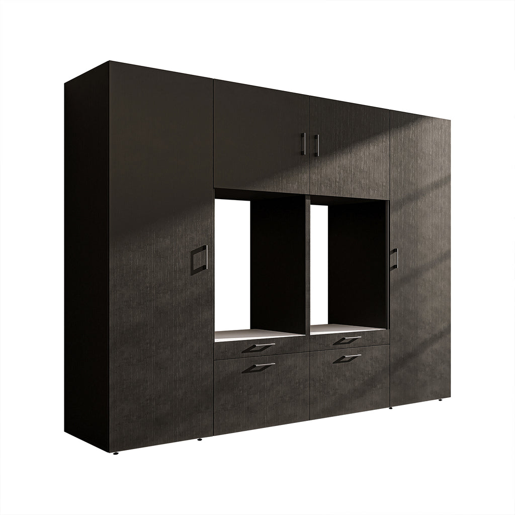 Roomart Waschmaschinenschrank SERIE-III Schrankwand 254 cm – 2 Geräte, Soft-Close | 3 Farben