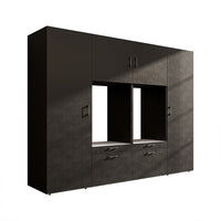 Roomart Waschmaschinenschrank SERIE-III Schrankwand 254 cm – 2 Geräte, Soft-Close | 3 Farben