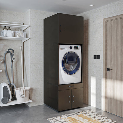 Roomart A3+B1 Waschmaschinenschrank 205 cm – Überbau, Ausziehbrett, Schublade | 3 Farben