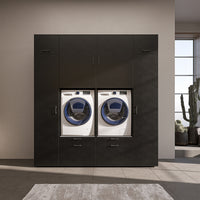 Roomart Schrankwand SERIE 2, 224 cm, für 2 Geräte mit 2 Hochschränken, in 3 Farben