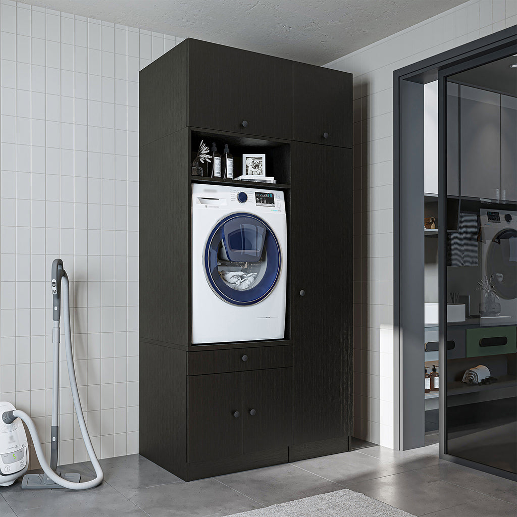 Roomart SERIE 3 Waschmaschinenschrank 112 cm – 230 cm hoch, Ausziehbrett & Hochschrank | in 3 Farben